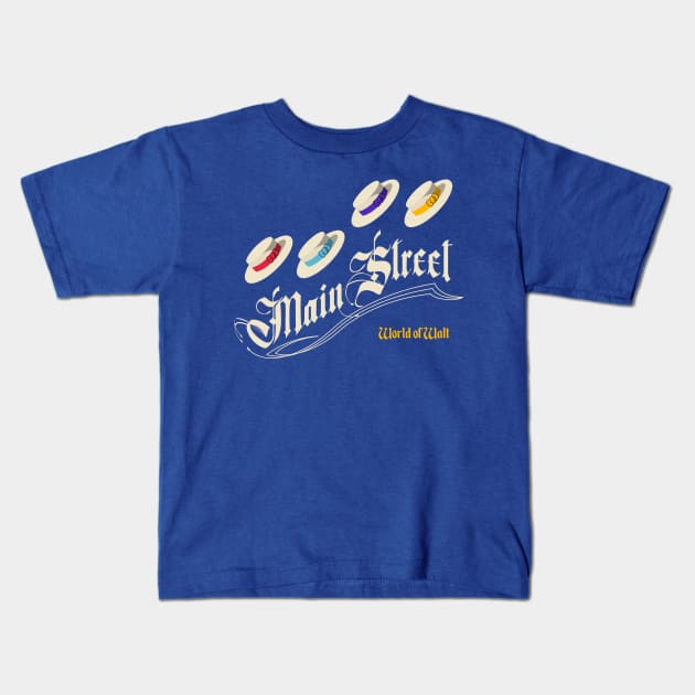 Main Street - World of Walt Kids T-Shirt by World of Walt